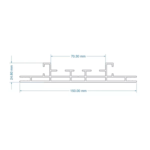 200x250cm - ścienna rama S150D podświetlenie krawędziowe LED, profil srebrny