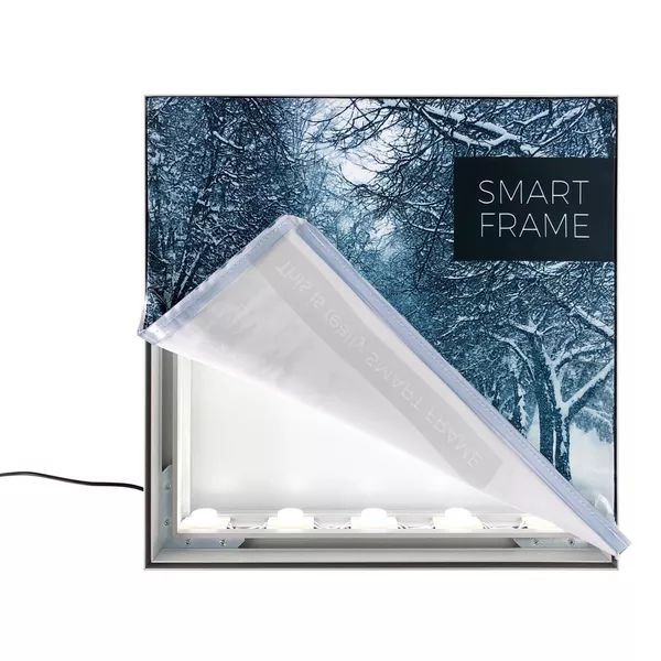 200x100cm - ścienna rama S100D podświetlenie krawędziowe LED, profil czarny