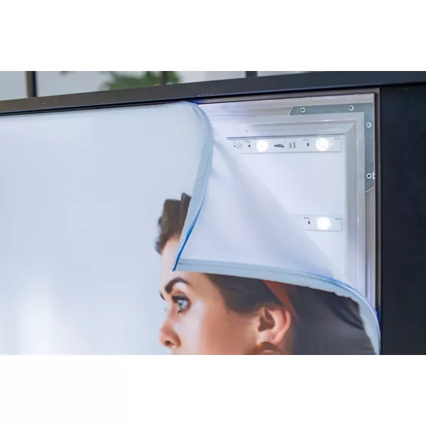 200x100cm - ścienna rama S50T podświetlenie tylne LED, profil czarny