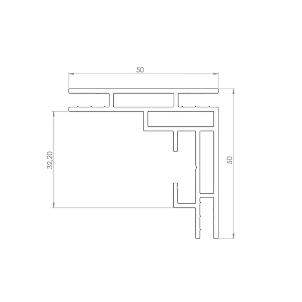 100x100cm - ścienna rama S50T podświetlenie tylne LED, profil srebrny