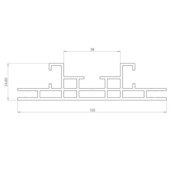 200x100cm - ścienna rama S100D podświetlenie krawędziowe LED, profil czarny