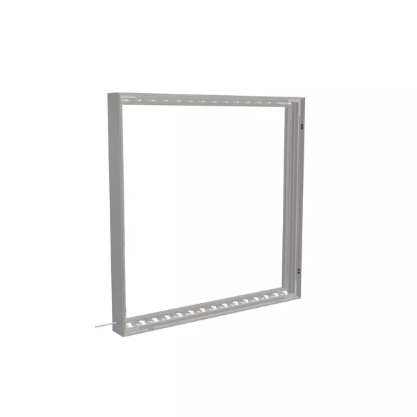 100x100cm - ścienna rama S100T podświetlenie krawędziowe LED, profil srebrny