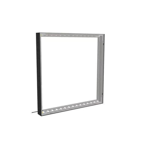 100x100cm - ścienna rama S100T podświetlenie krawędziowe LED, profil czarny
