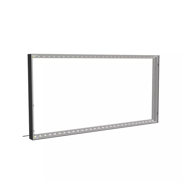 200x100cm - ścienna rama S100T podświetlenie krawędziowe LED, profil czarny