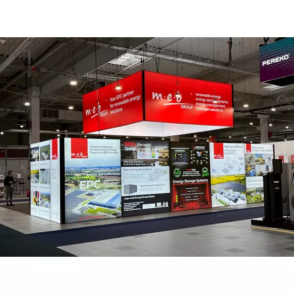 5x4m - stoisko Modularico M100 LED układ L-02254M100, zaplecze, lada, półki, mocowanie TV [CLONE]