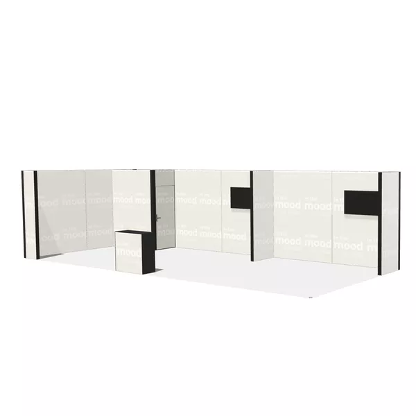 10x4m - stoisko Modularico M100 LED układ L-031104M100