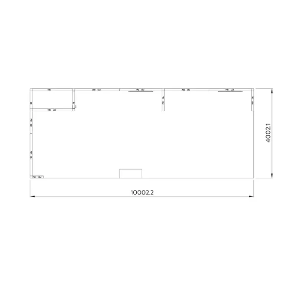 10x4m - stoisko Modularico M100 LED układ L-031104M100