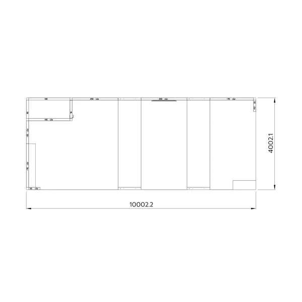10x4m - stoisko Modularico M100 LED układ L-032104M100