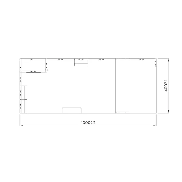 10x4m - stoisko Modularico M100 LED układ L-033104M100