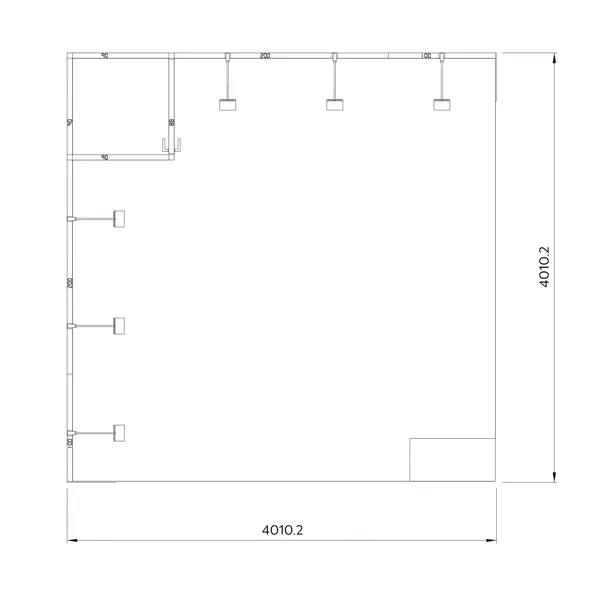 4x4m - stoisko Modularico M50 układ L-00244M50