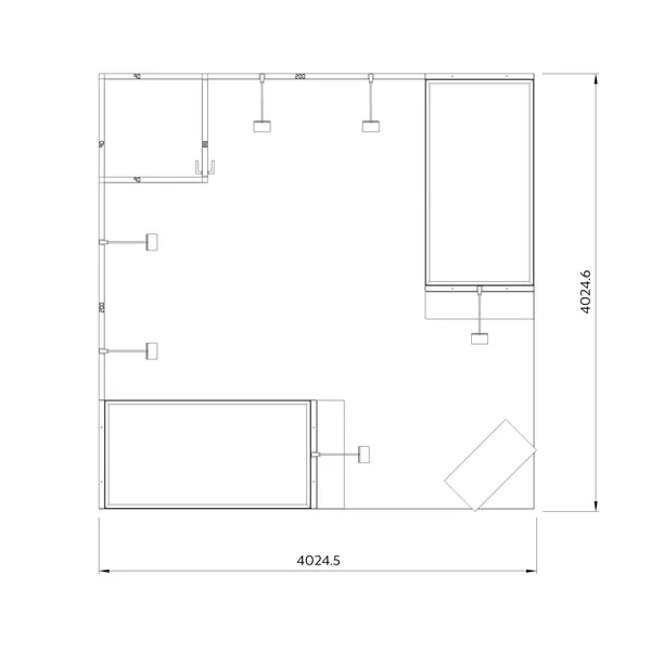 4x4m - stoisko Modularico M50 układ L-00744M50