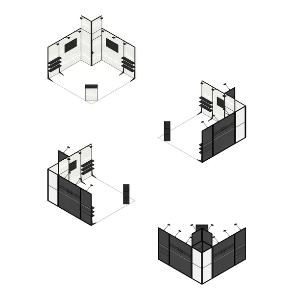 4x4m - stoisko Modularico M50 układ L-00844M50