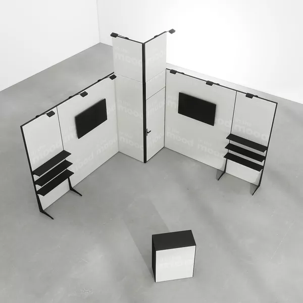 4x4m - stoisko Modularico M50 układ L-00844M50