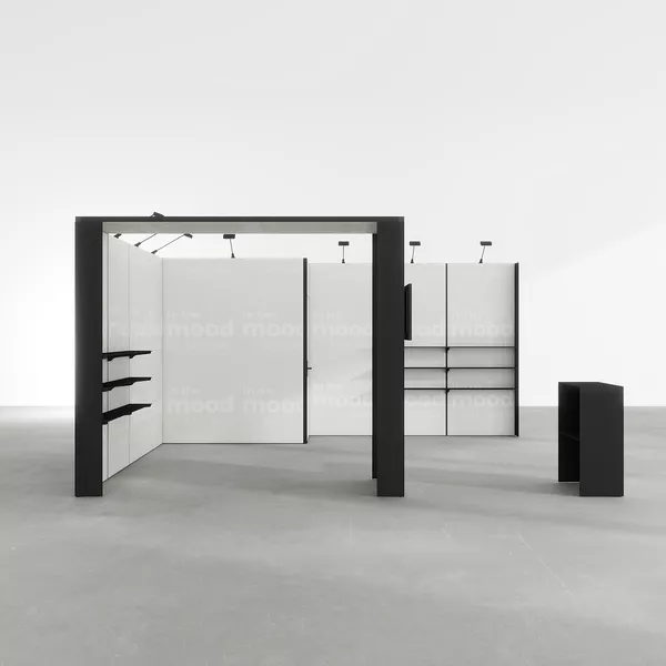 5x5m - stoisko Modularico M50 układ L-01355M50