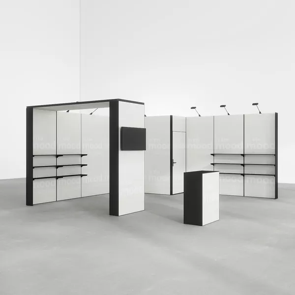 5x5m - stoisko Modularico M50 układ L-01355M50