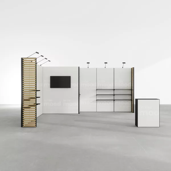 5x5m - stoisko Modularico M50 układ L-01255M50