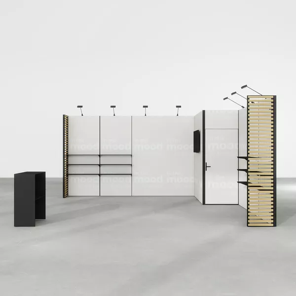 5x5m - stoisko Modularico M50 układ L-01255M50