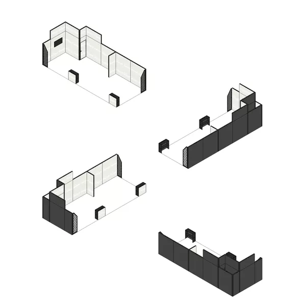 10x4m - stoisko Modularico M100 LED układ L-034104M100