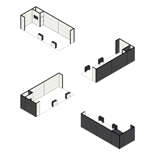 10x4m - stoisko Modularico M150 LED układ L-010104M150