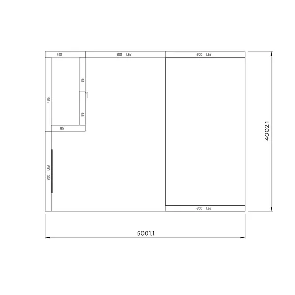10x5m h 4m - stoisko Modularico M150 LED układ L-012545M150