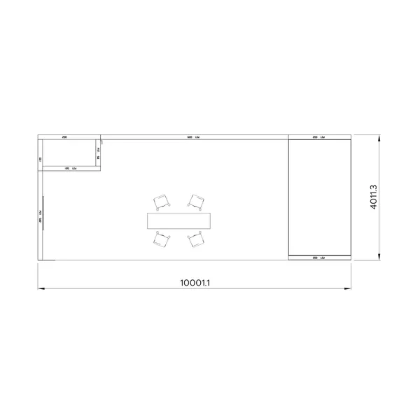 10x4m h4m - stoisko Modularico M150 LED układ L-013104M150