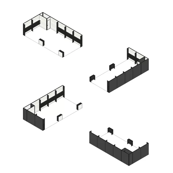 10x5m - stoisko Modularico M100 LED układ L-035105M100