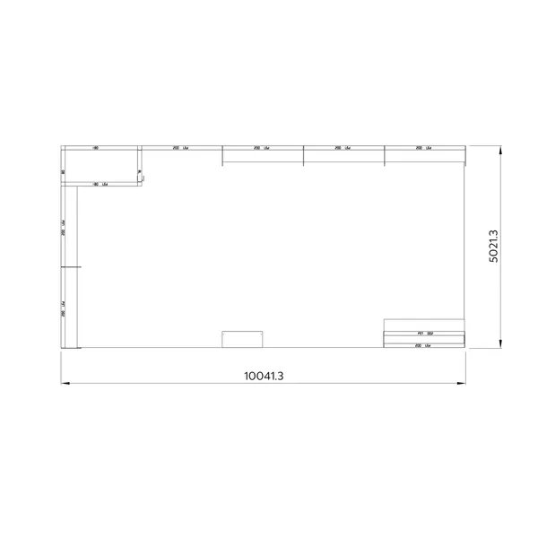 10x5m - stoisko Modularico M100 LED układ L-036105M100