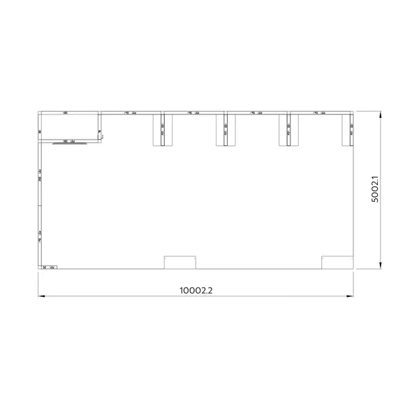 10x5m - stoisko Modularico M100 LED układ L-037105M100