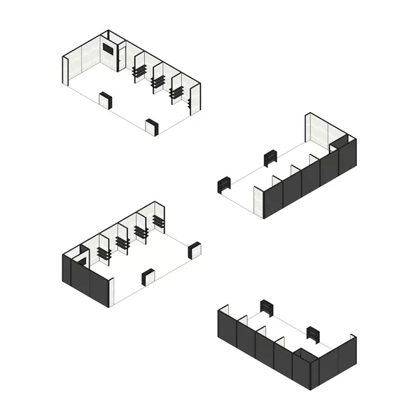 10x5m - stoisko Modularico M100 LED układ L-037105M100
