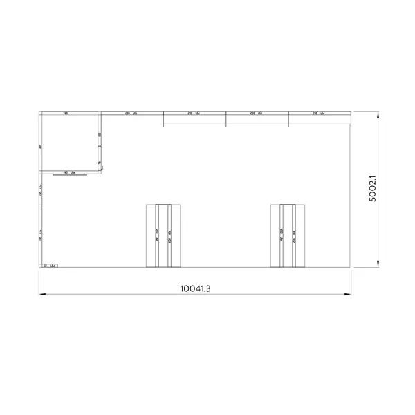 10x5m - stoisko Modularico M100 LED układ L-039105M100
