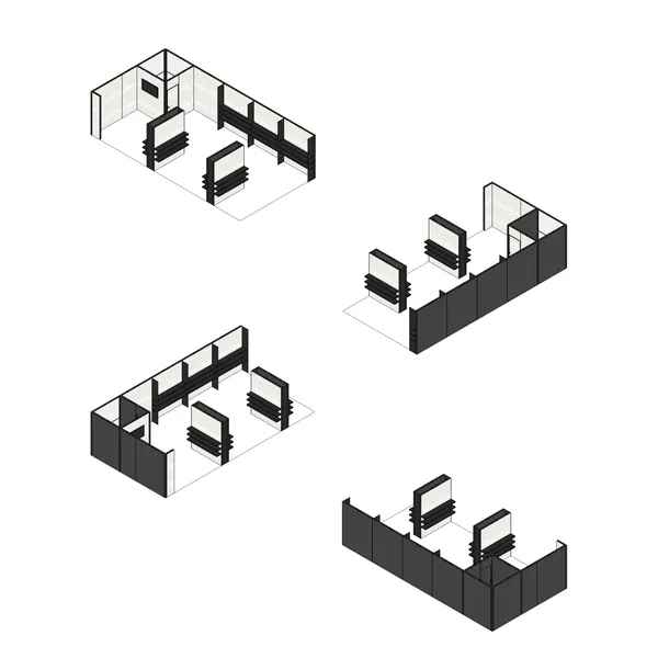10x5m - stoisko Modularico M100 LED układ L-039105M100