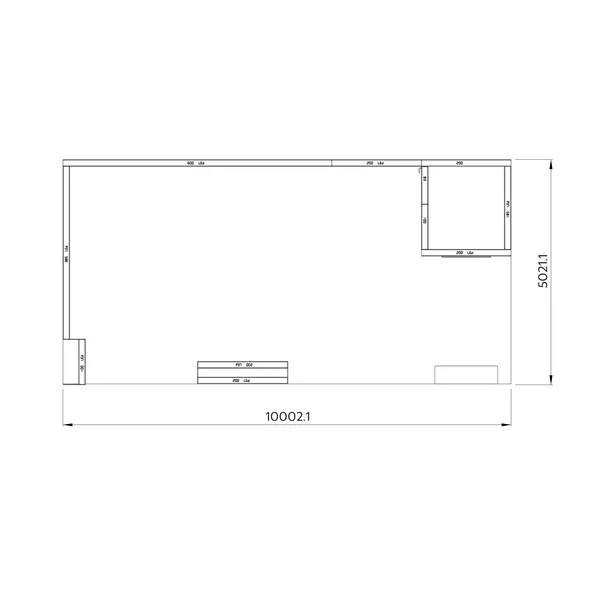 10x5m - stoisko Modularico M150 LED układ L-015105M150