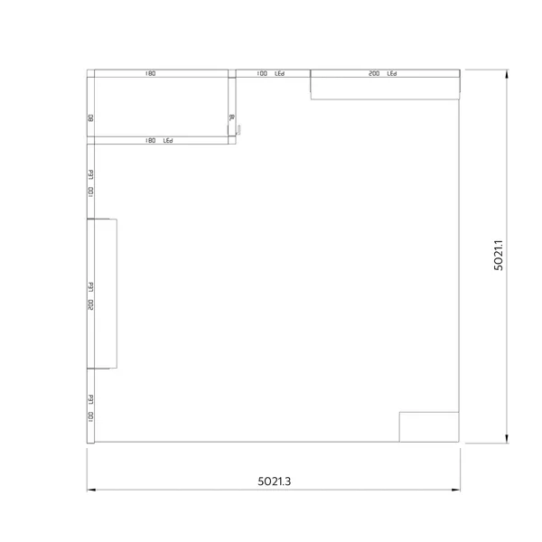 5x5m - stoisko Modularico M100 LED układ L-04055M100