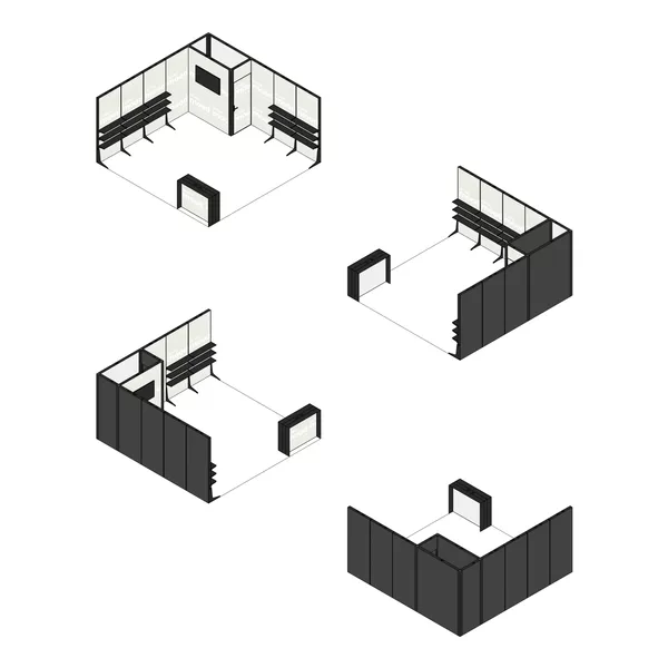 5x5m - stoisko Modularico M100 LED układ L-04255M100