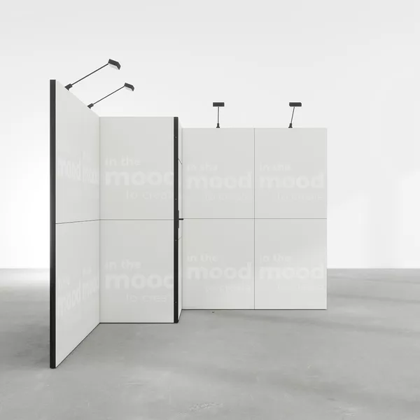 3x3m - stoisko Modularico MQ50 układ L-00133MQ50