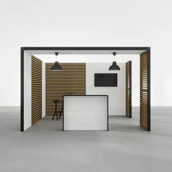 4x4m - stoisko Modularico M100 LED układ L-04644M100