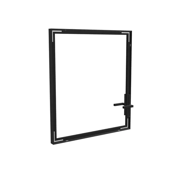 87x99cm - drzwi Modularico MQ50 z klamką, profil czarny