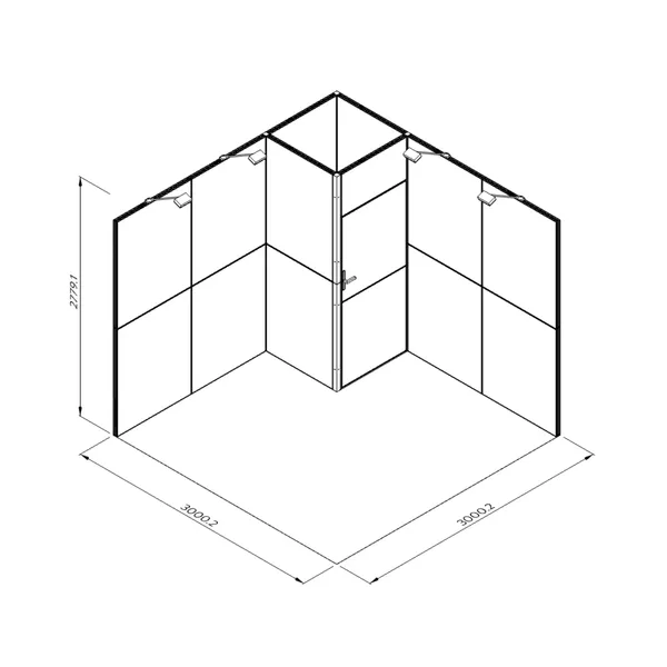 3x3m - stoisko Modularico MQ50 układ L-00133MQ50