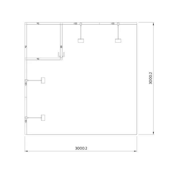 3x3m - stoisko Modularico MQ50 układ L-00133MQ50