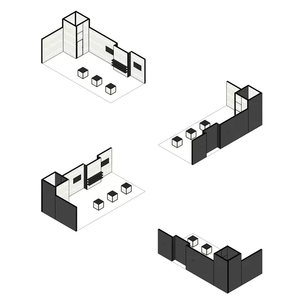 10x5m - stoisko Modularico M150 LED układ L-001605M150