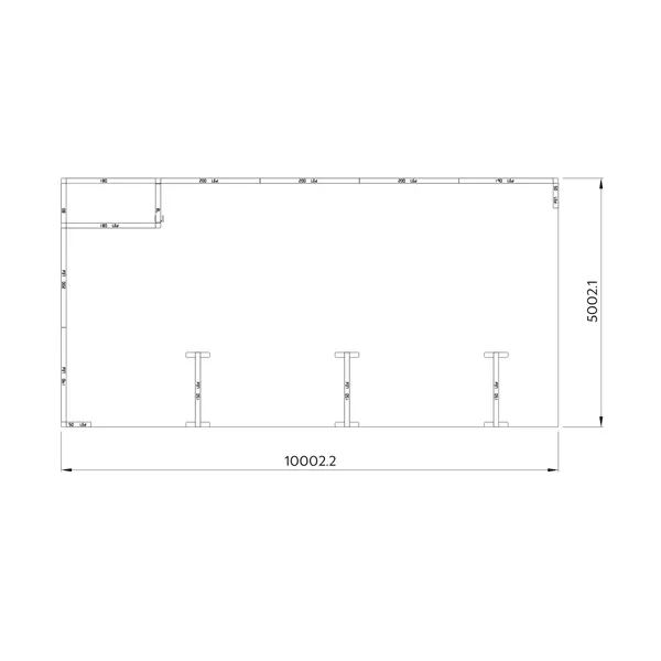 10x5m - stoisko Modularico M100 LED układ L-043105M100