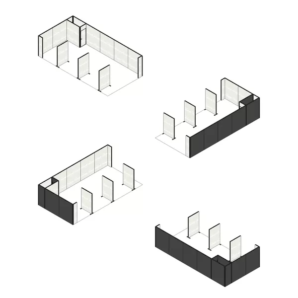 10x5m - stoisko Modularico M100 LED układ L-043105M100