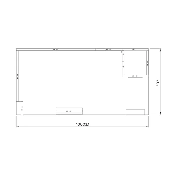 10x5m - stoisko Modularico M150 LED układ L-017105M150