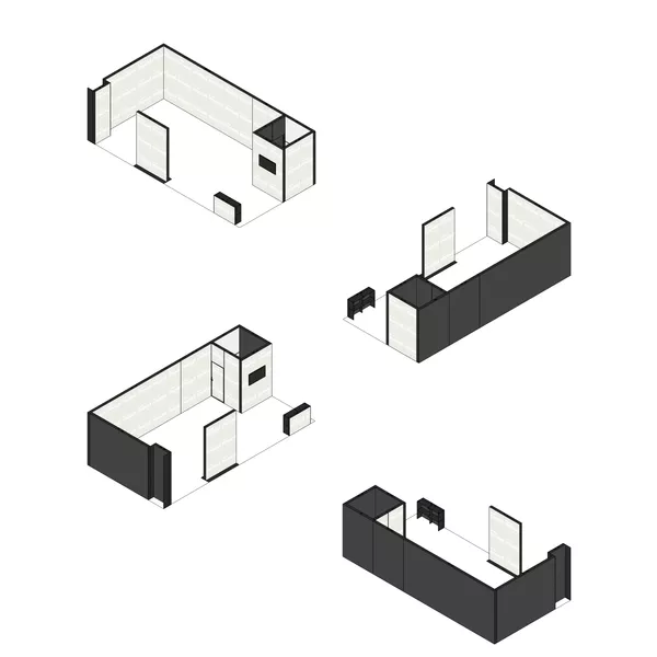10x5m - stoisko Modularico M150 LED układ L-017105M150
