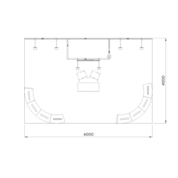 6x4m - stoisko Modularico M50 układ PW-01464M50