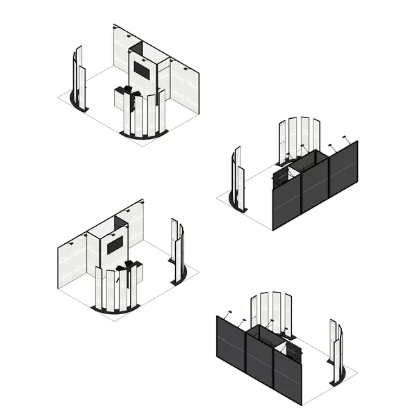 6x4m - stoisko Modularico M50 układ PW-01464M50