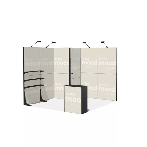 3x3m - stoisko Modularico MQ50 układ L-00233MQ50