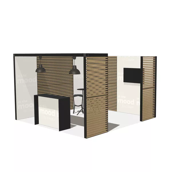 4x4m - stoisko Modularico M100 LED układ L-04644M100