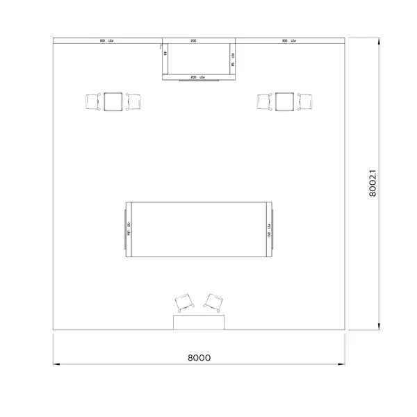 8x8m - stoisko Modularico M150 LED układ PW-018105M150
