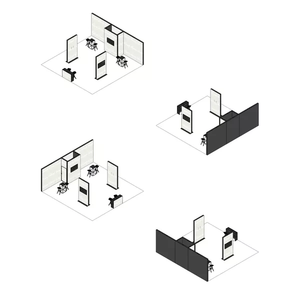 8x8m - stoisko Modularico M150 LED układ PW-01988M150